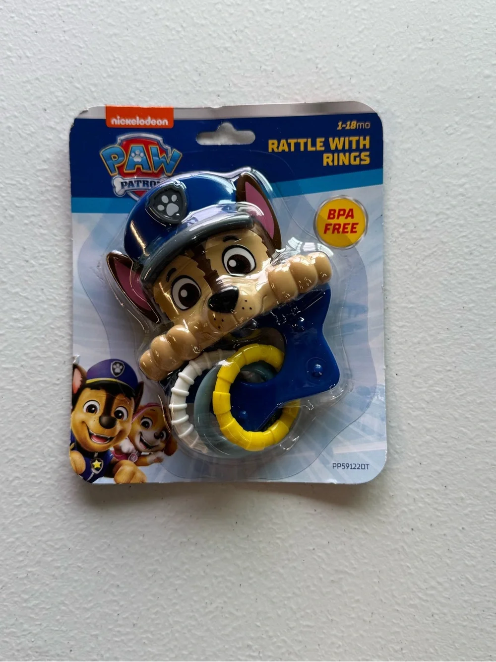 Nickelodeon PAW Patrol Character Rattle – Blue, Yellow, Red